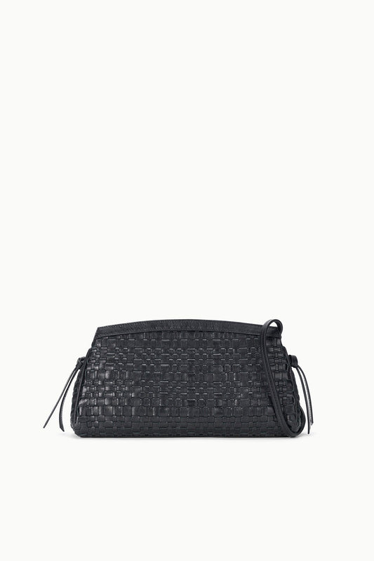 Maude Convertible Clutch Black Woven | STAUD Essential