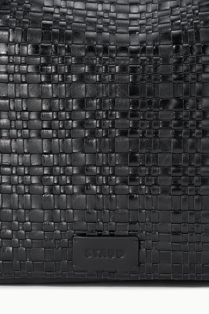Maya Hobo Bag Black Woven | STAUD Classic