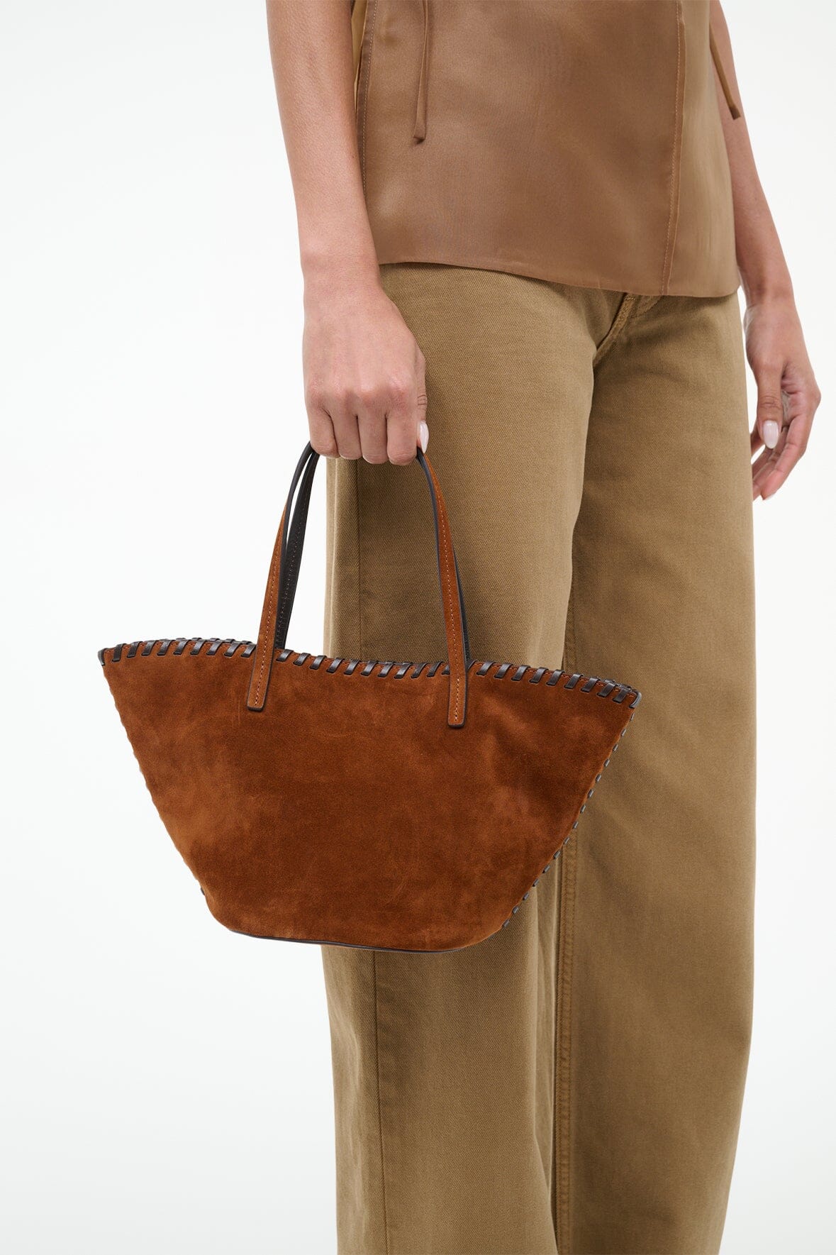 Caro Bucket Bag Tabac Suede Espresso | STAUD Special Offer