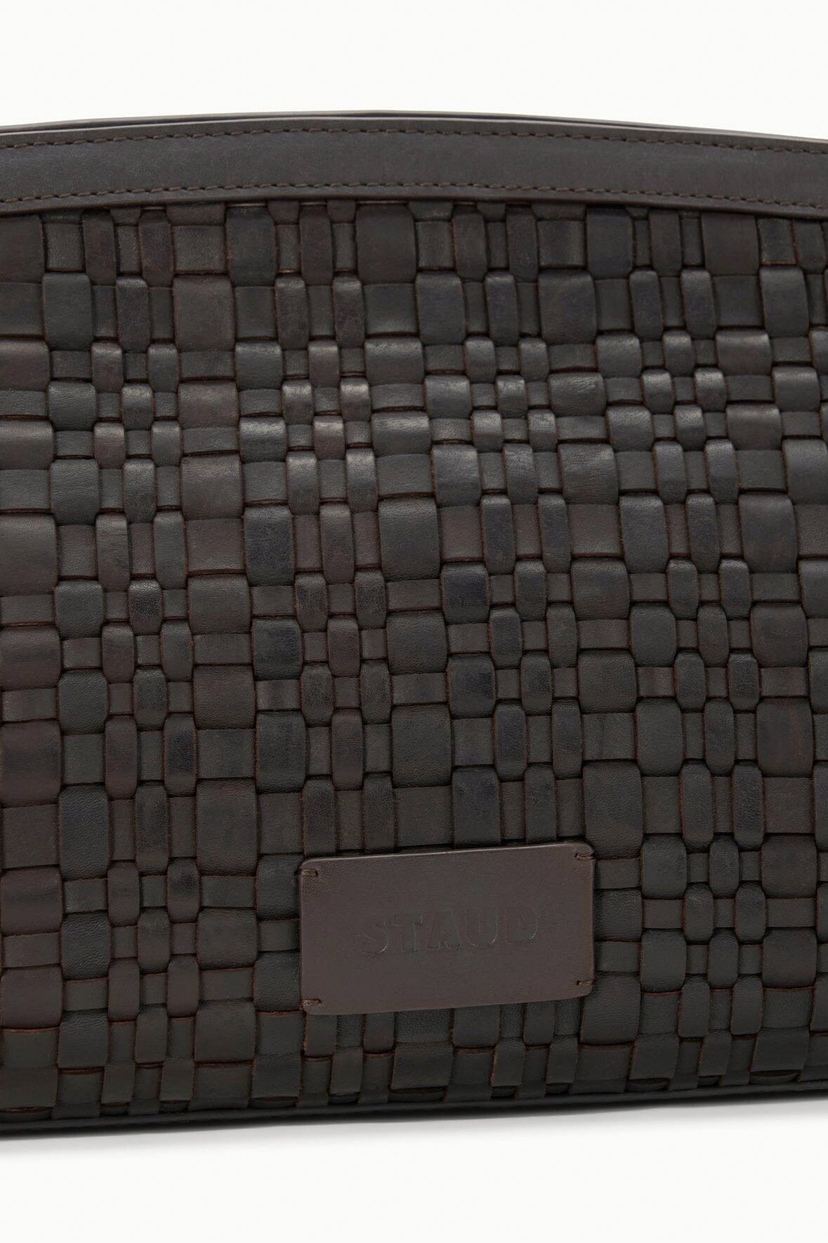 Maude Soft Clutch Espresso Woven | STAUD Quality