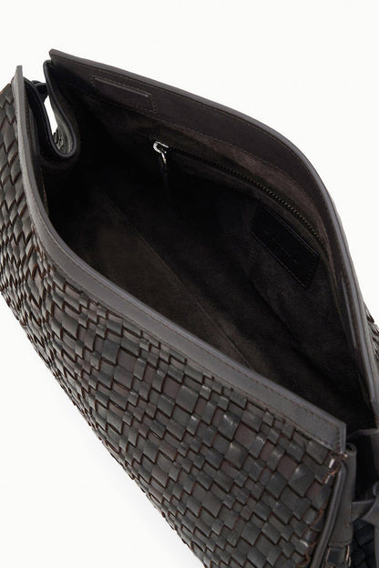 Maude Soft Clutch Espresso Woven | STAUD Quality