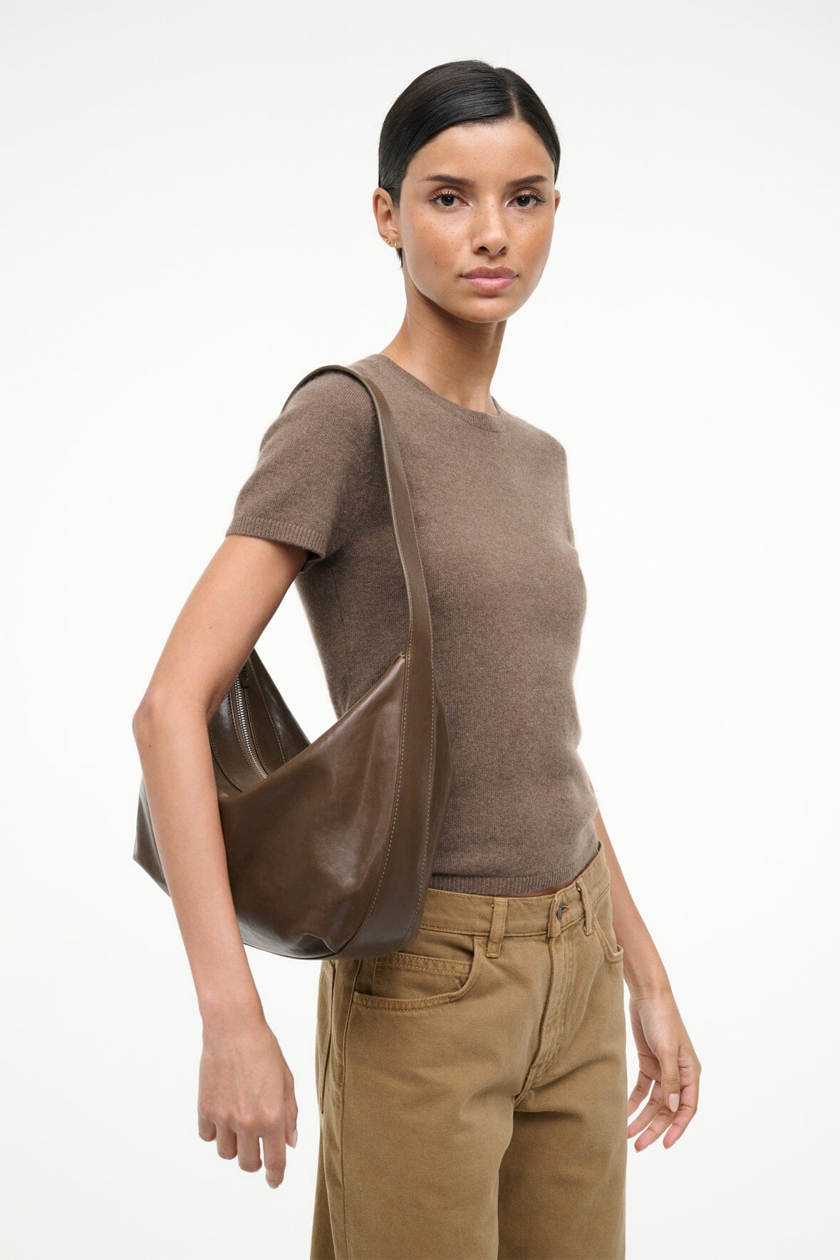 Large Demy Shoulder Bag Truffle | STAUD Exclusive