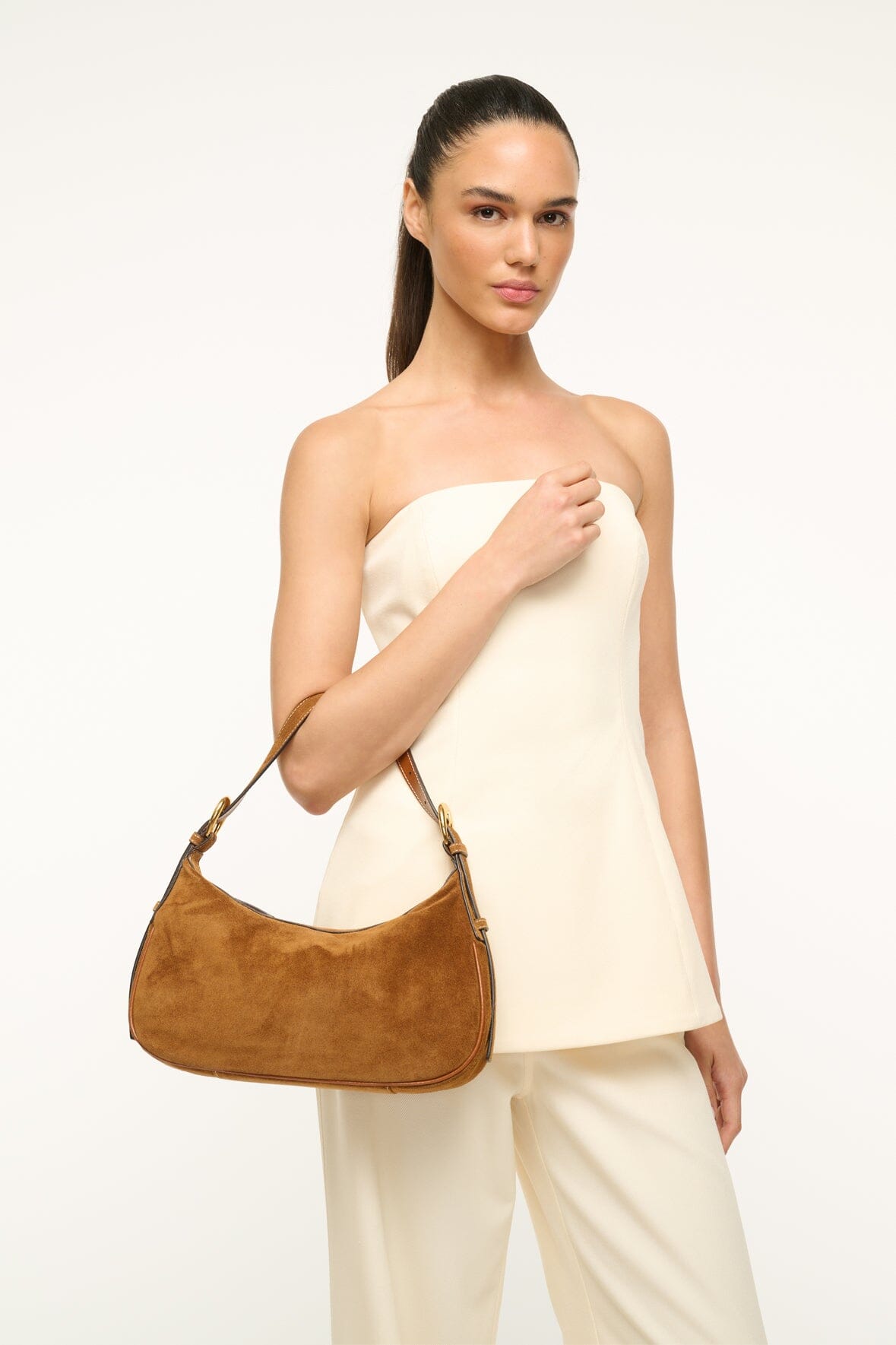 Pine Shoulder Bag Tan | STAUD Premium