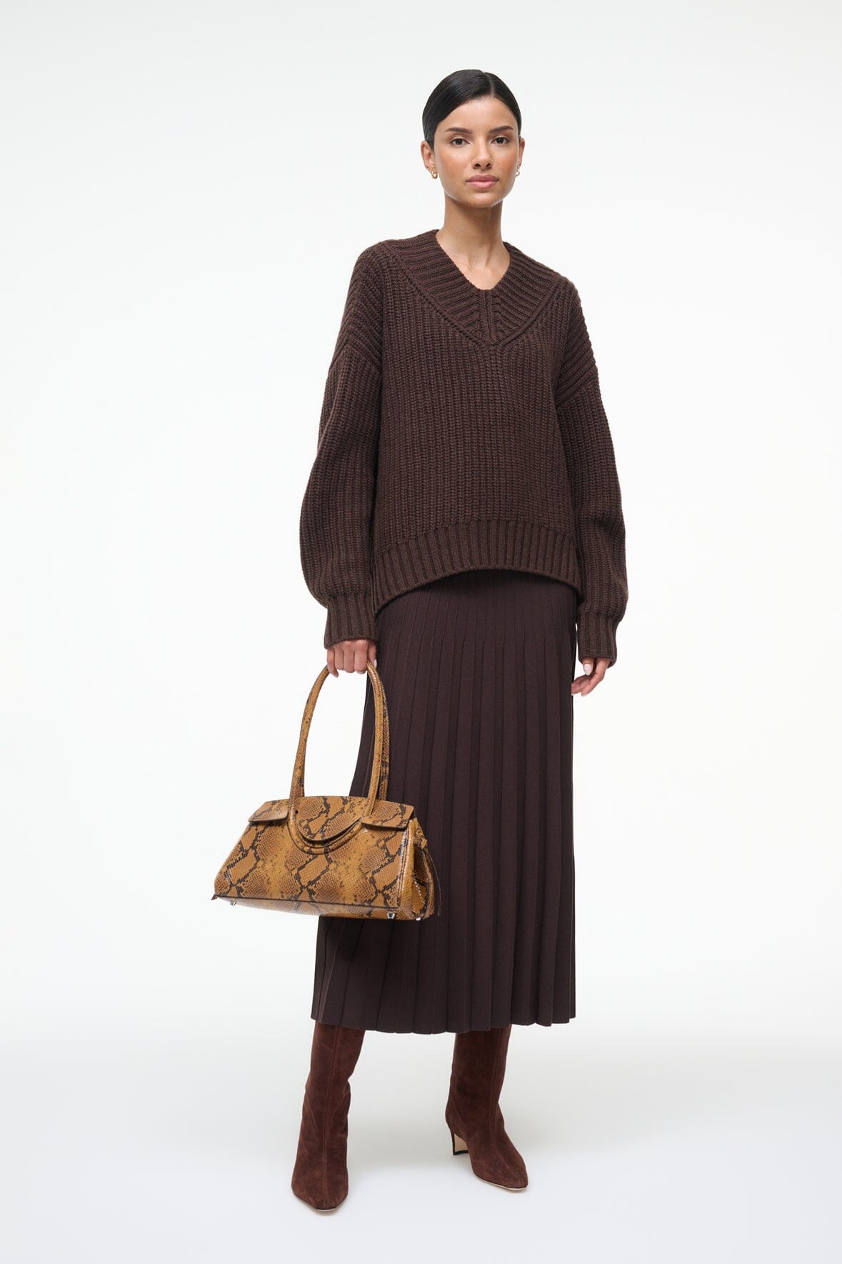 Maude Shoulder Bag Snake | STAUD Best Seller