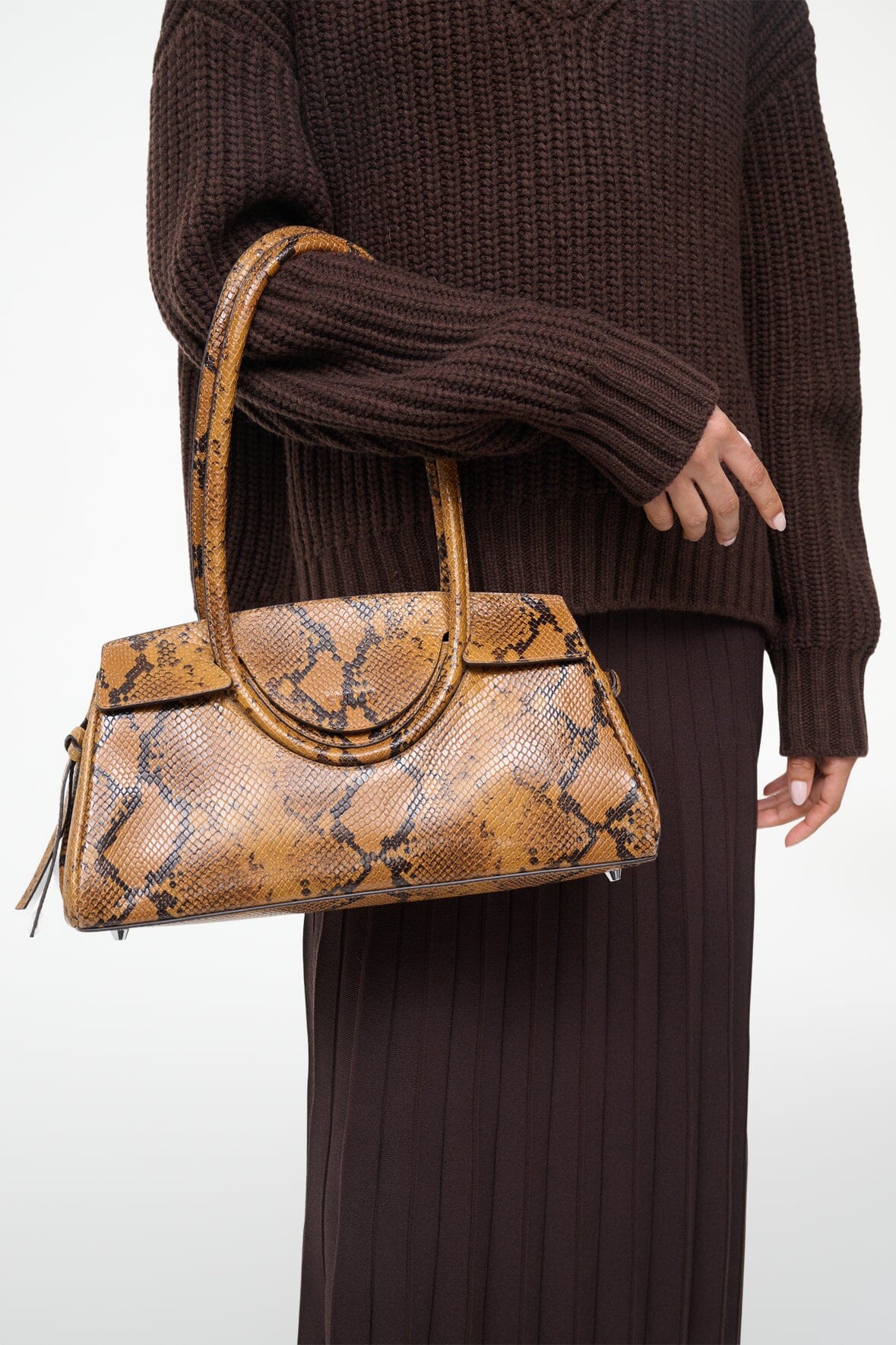 Maude Shoulder Bag Snake | STAUD Best Seller