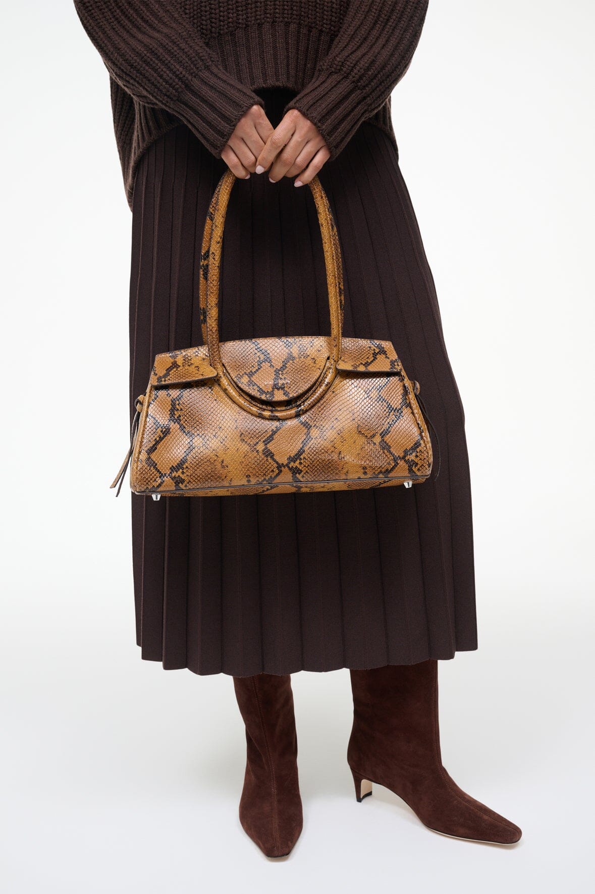 Maude Shoulder Bag Snake | STAUD Best Seller