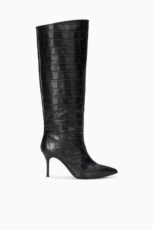 Sebastian High Heel Boot Black Croco | STAUD Sale