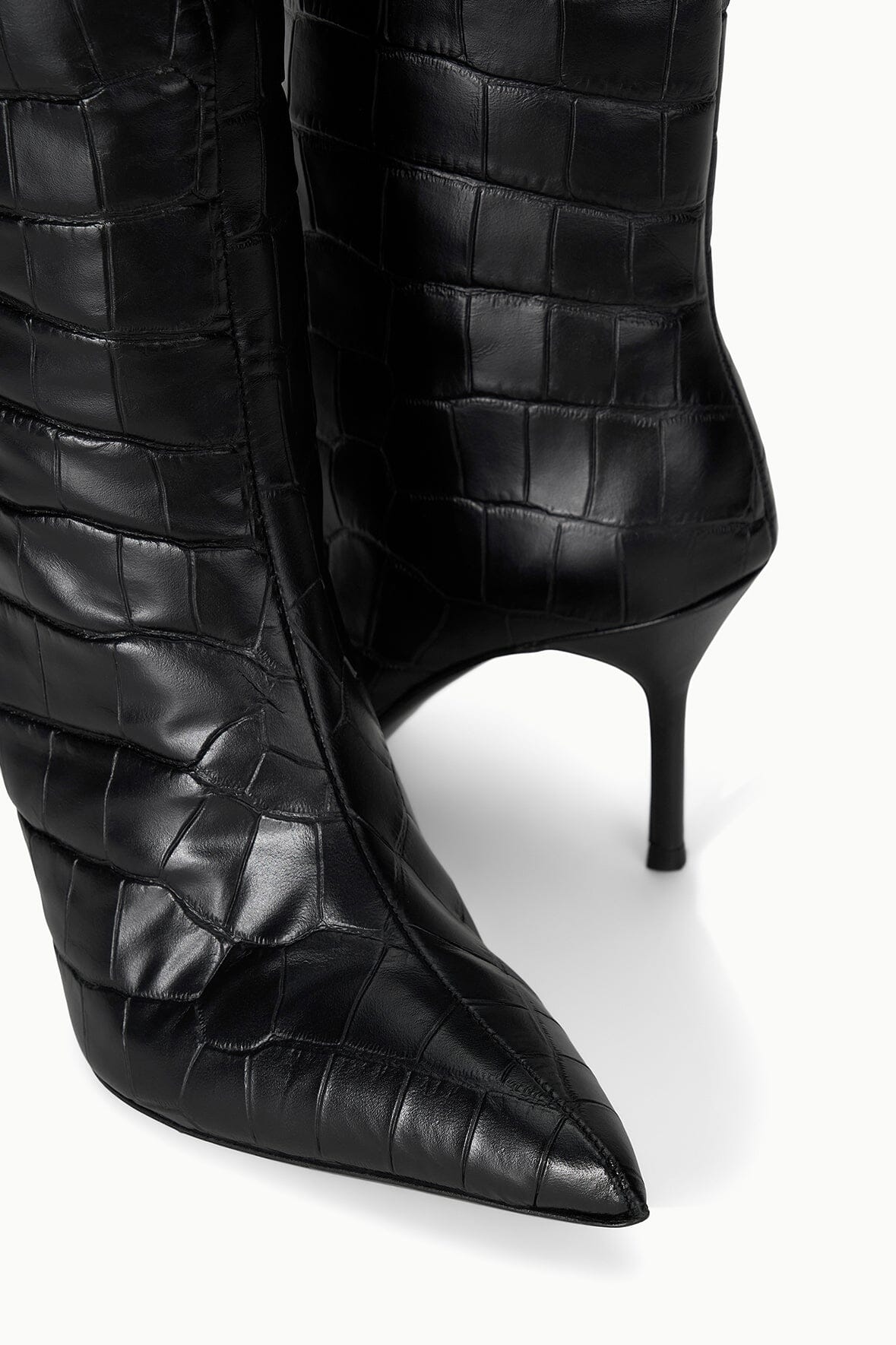 Sebastian High Heel Boot Black Croco | STAUD Sale