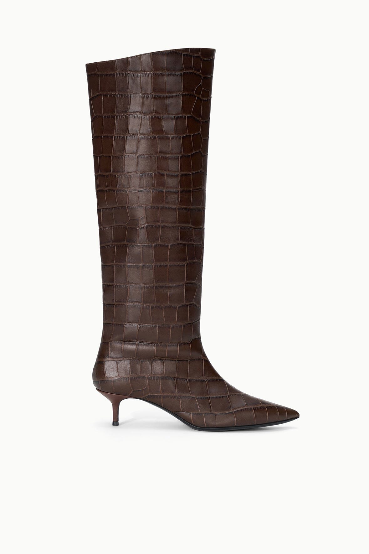 Sebastian Kitten Heel Boot Espresso Croco | STAUD Popular
