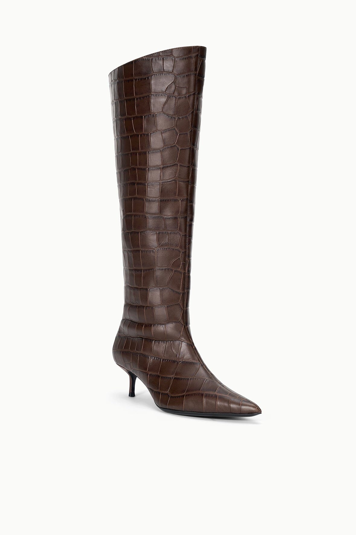 Sebastian Kitten Heel Boot Espresso Croco | STAUD Popular