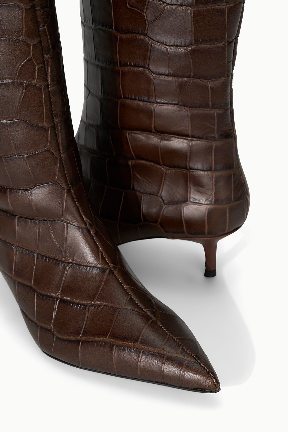 Sebastian Kitten Heel Boot Espresso Croco | STAUD Popular
