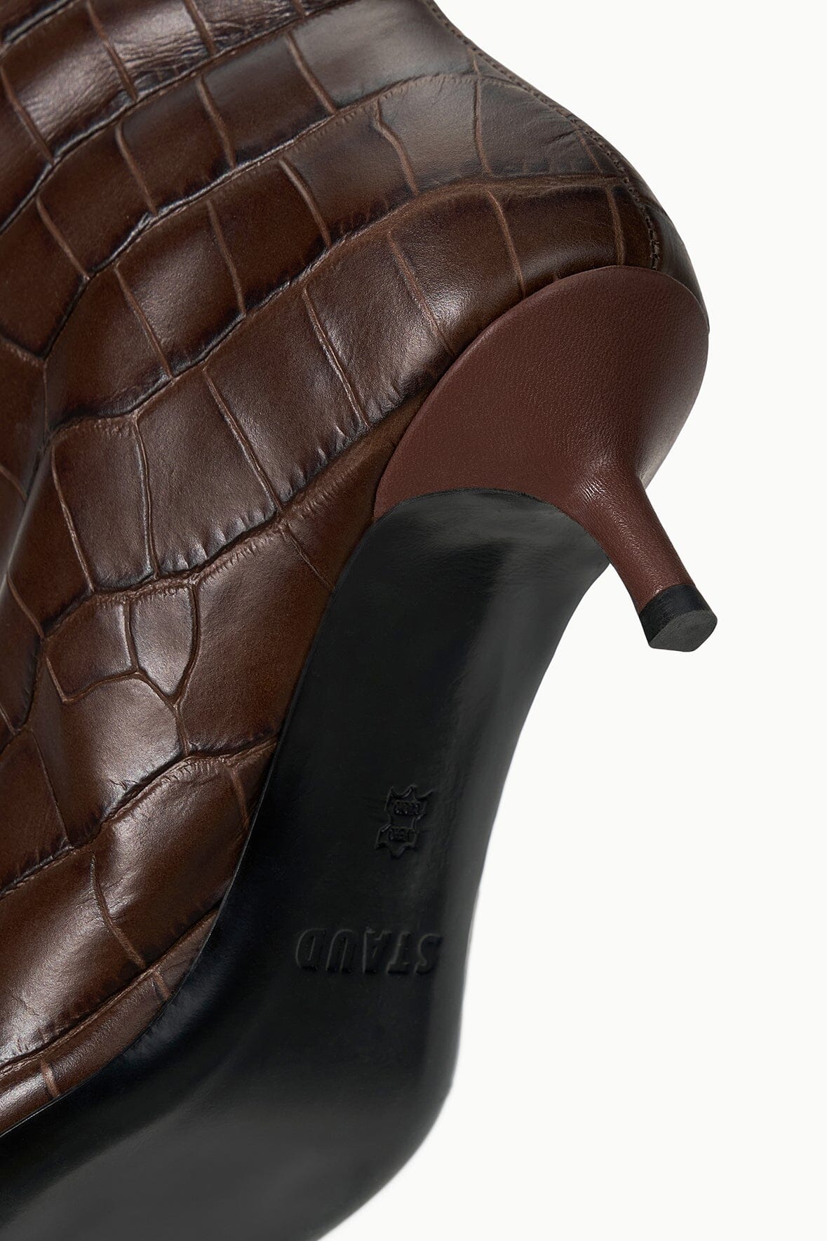Sebastian Kitten Heel Boot Espresso Croco | STAUD Popular