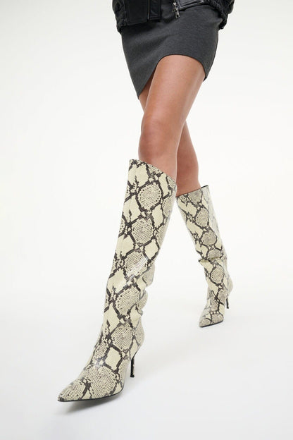 Sebastian High Heel Boot White Snake | STAUD Popular