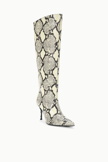 Sebastian High Heel Boot White Snake | STAUD Popular