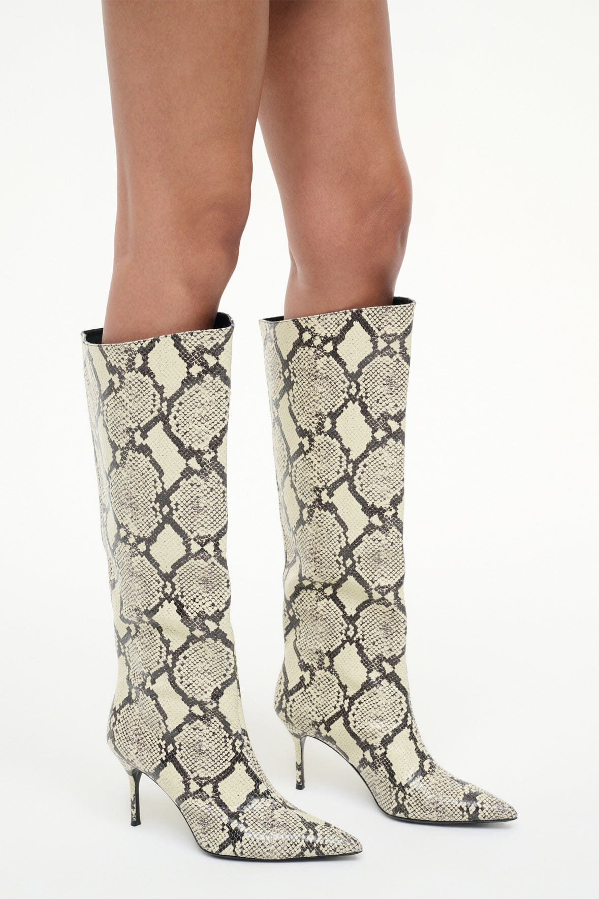 Sebastian High Heel Boot White Snake | STAUD Popular