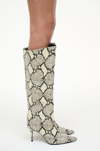 Sebastian High Heel Boot White Snake | STAUD Popular
