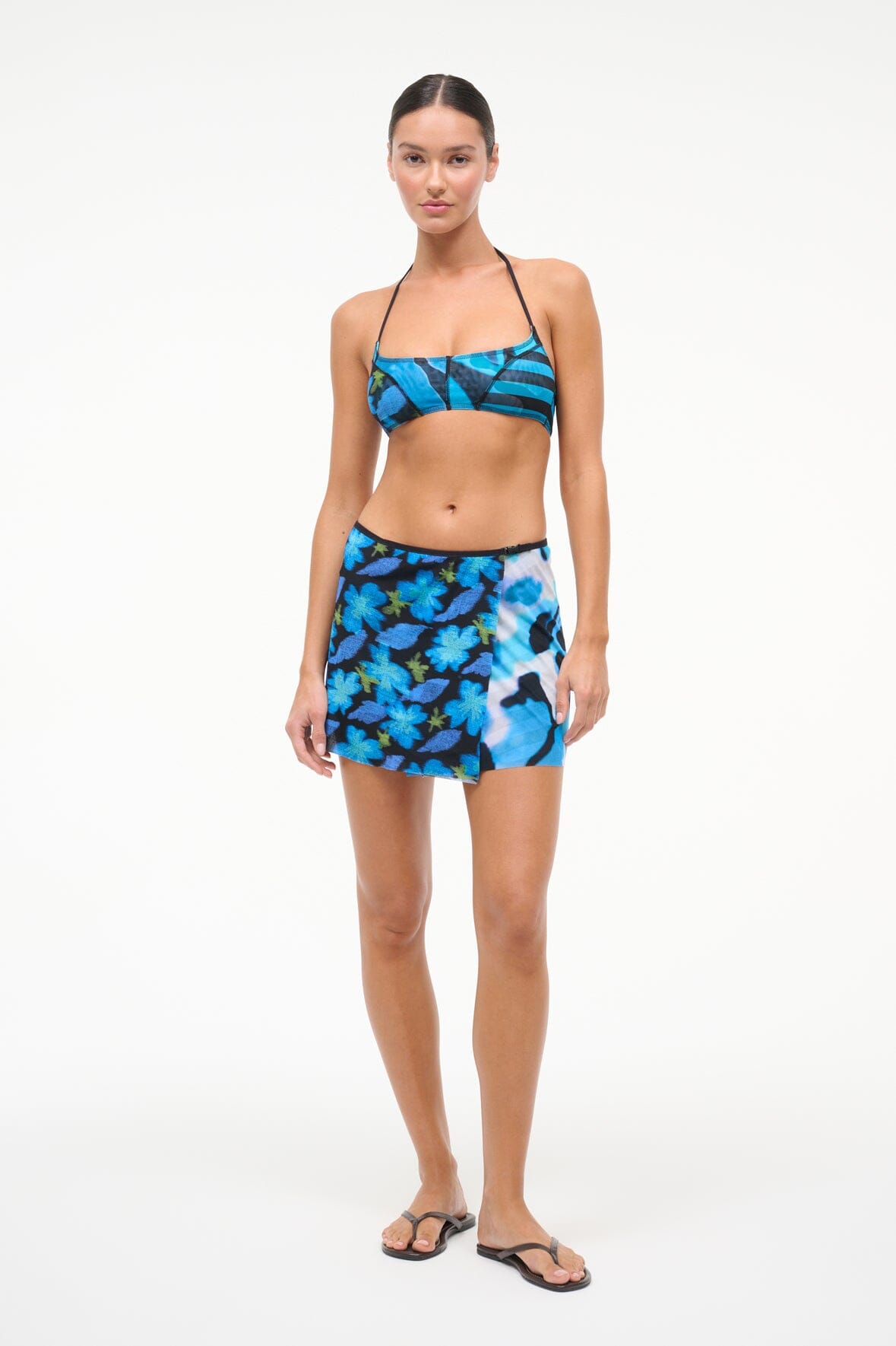 Sands Mesh Skirt Blue Haze Multi | STAUD Essential