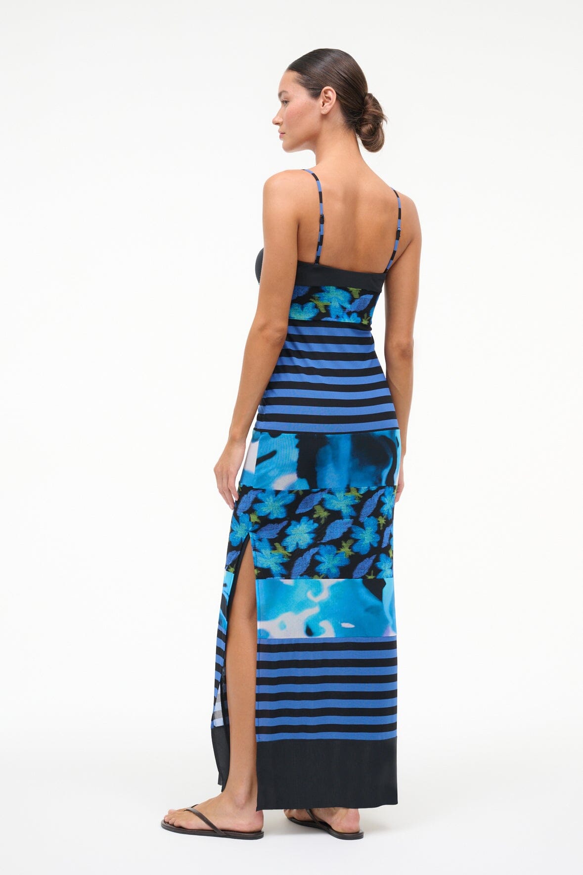 Leona Mesh Dress Blue Haze Multi | STAUD Best Seller
