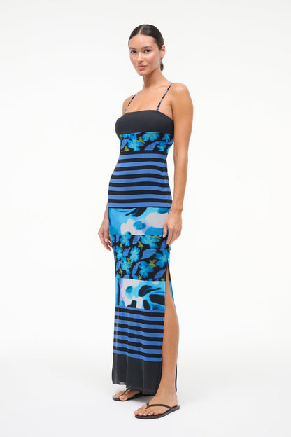 Leona Mesh Dress Blue Haze Multi | STAUD Best Seller