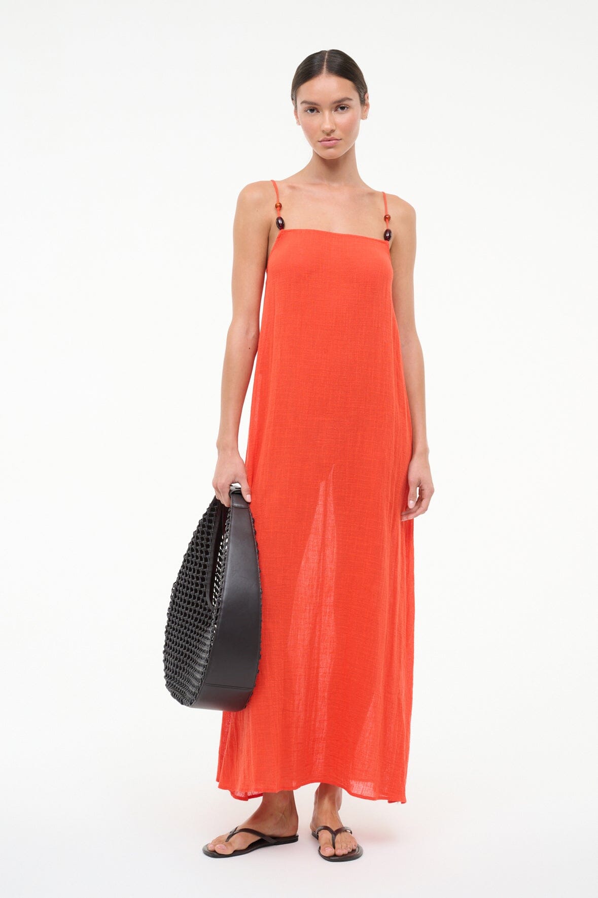 Laura Dress Flame | STAUD Customer Favorite