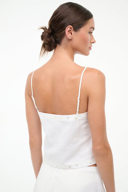 Kirra Linen Tank Ivory | STAUD Quality