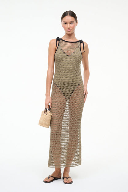 Vinta Dress Thyme Black | STAUD Latest