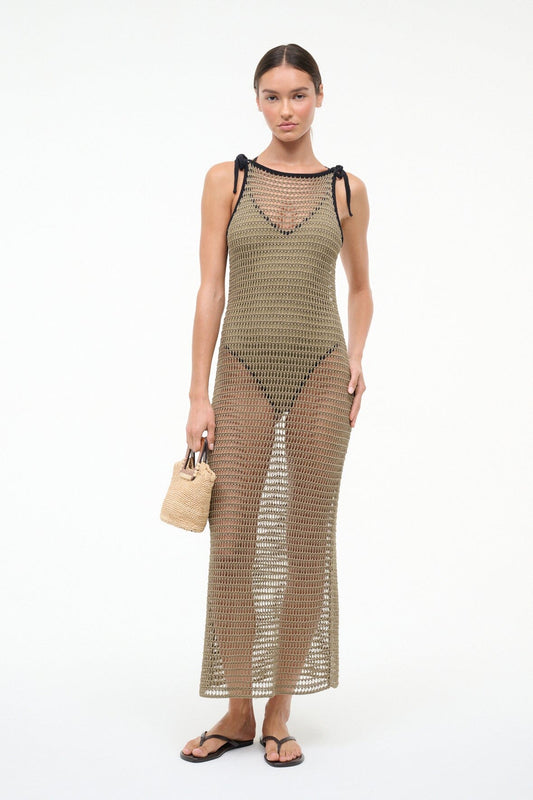 Vinta Dress Thyme Black | STAUD Latest