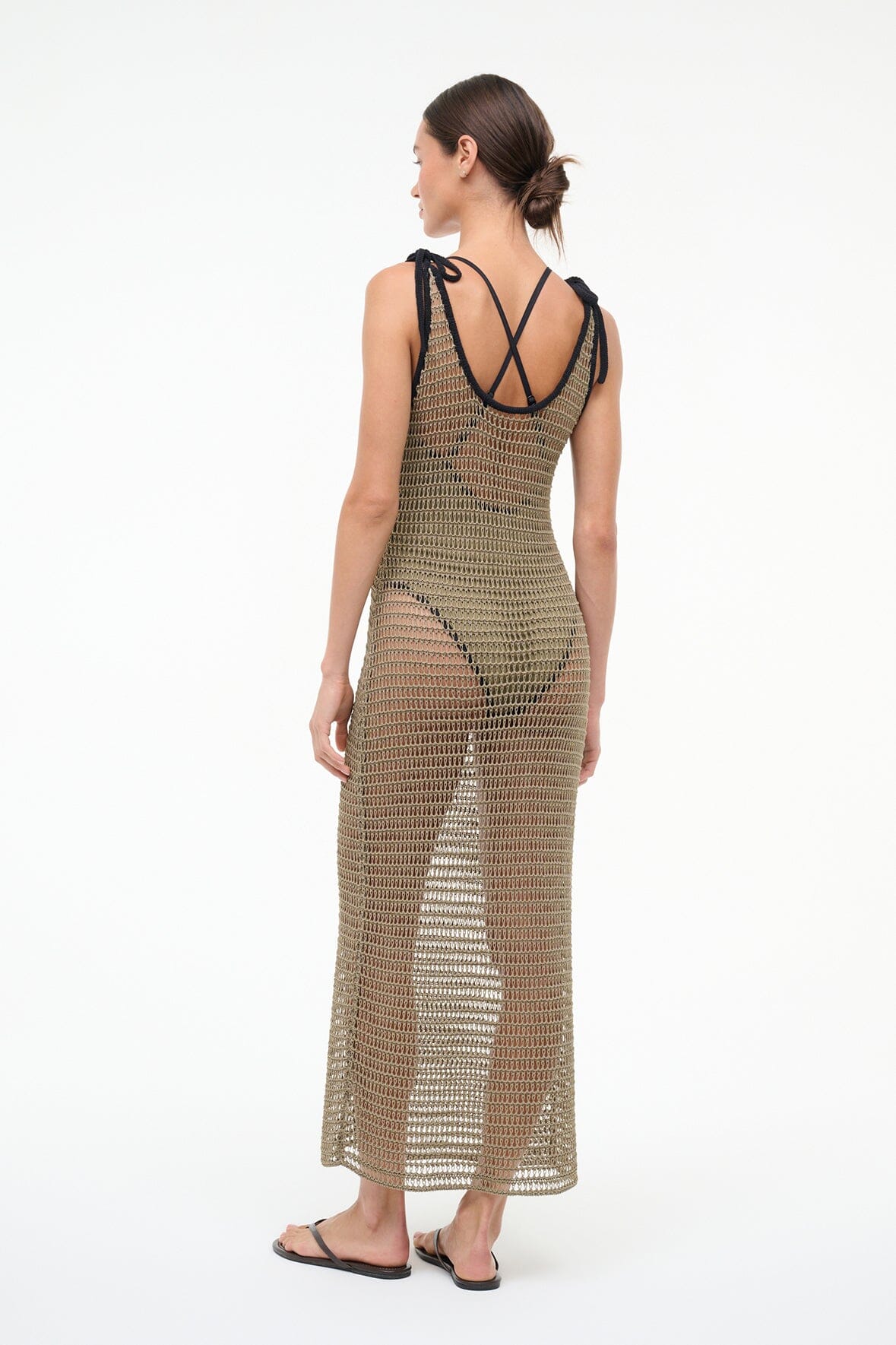 Vinta Dress Thyme Black | STAUD Latest
