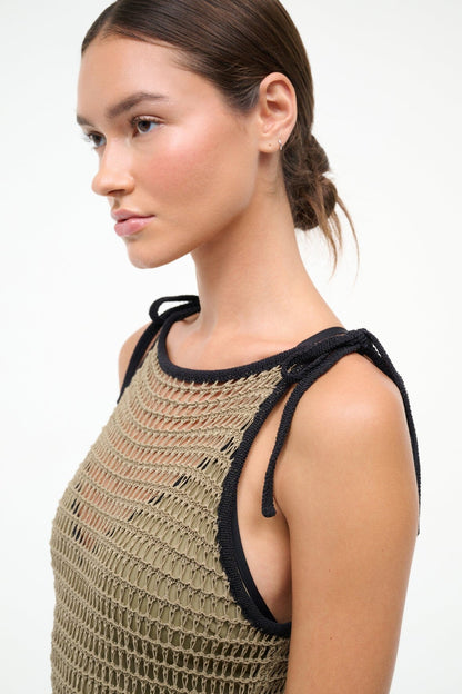 Vinta Dress Thyme Black | STAUD Latest