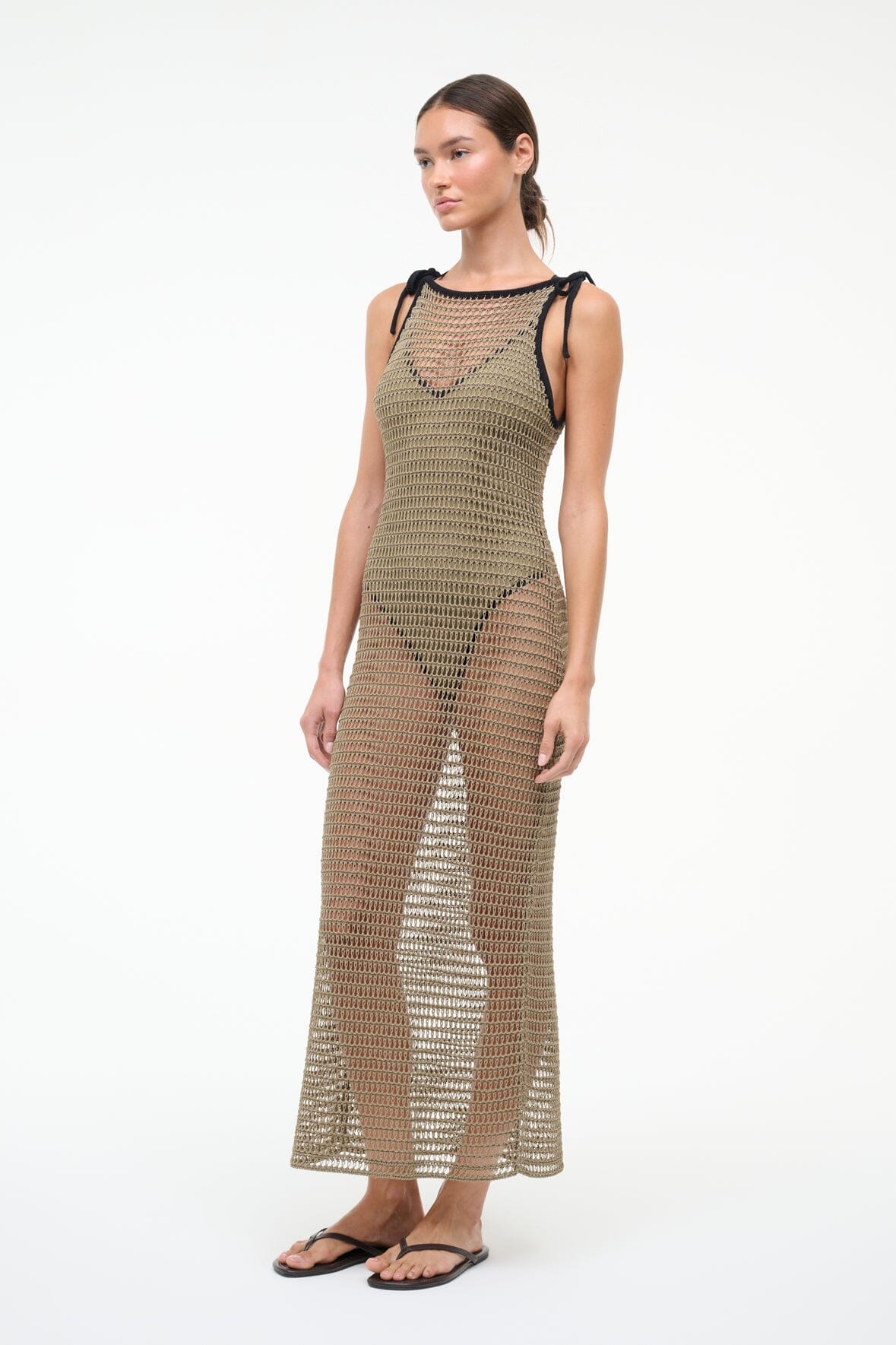 Vinta Dress Thyme Black | STAUD Latest