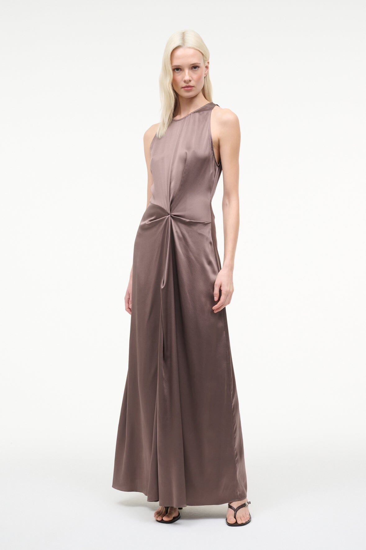Jaelyn Silk Dress Mink | STAUD Top Pick