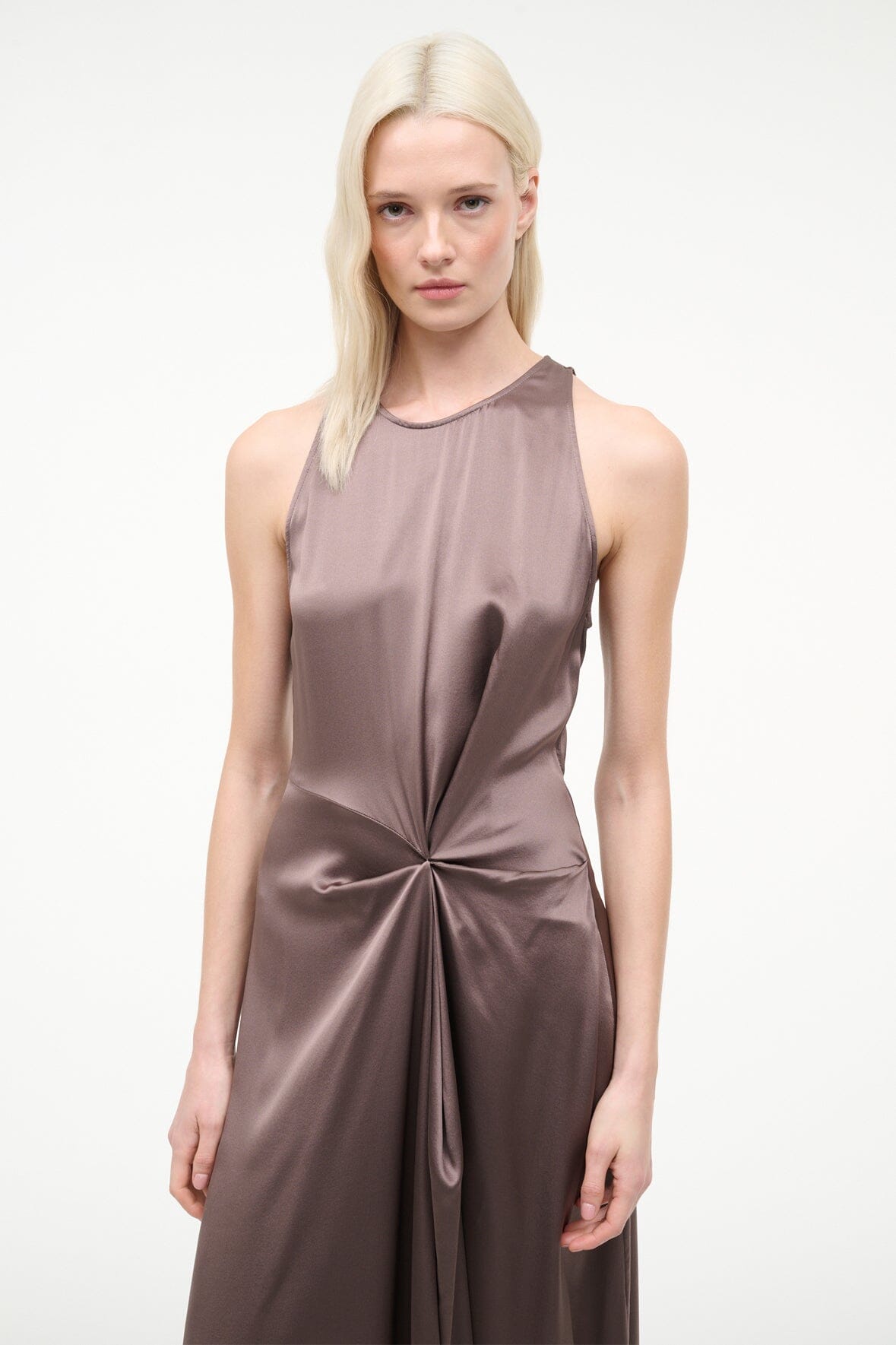 Jaelyn Silk Dress Mink | STAUD Top Pick