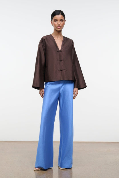 Vito Silk Top Earth | STAUD Latest