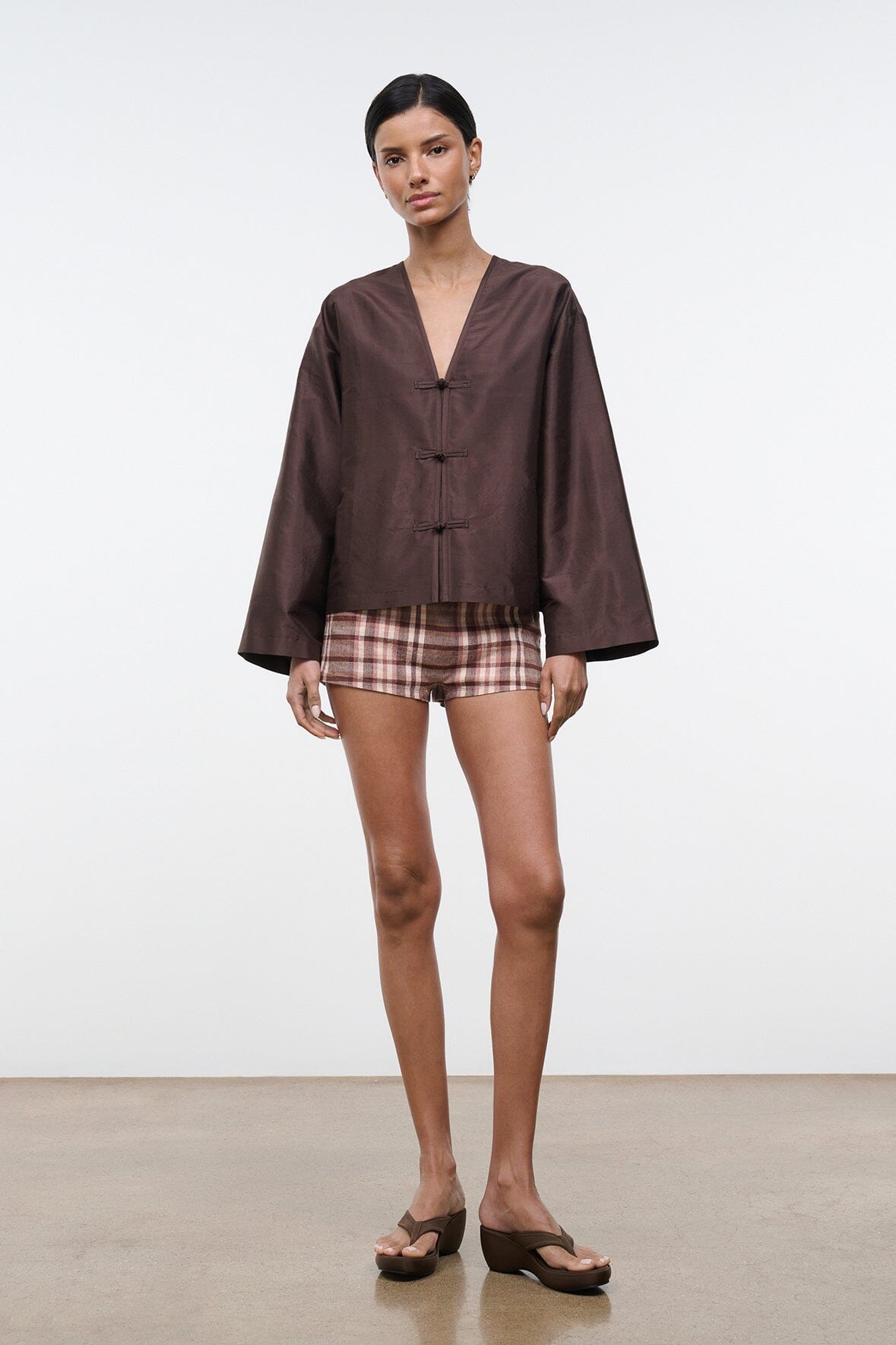 Vito Silk Top Earth | STAUD Latest