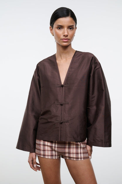 Vito Silk Top Earth | STAUD Latest