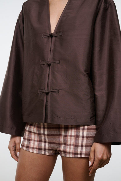 Vito Silk Top Earth | STAUD Latest