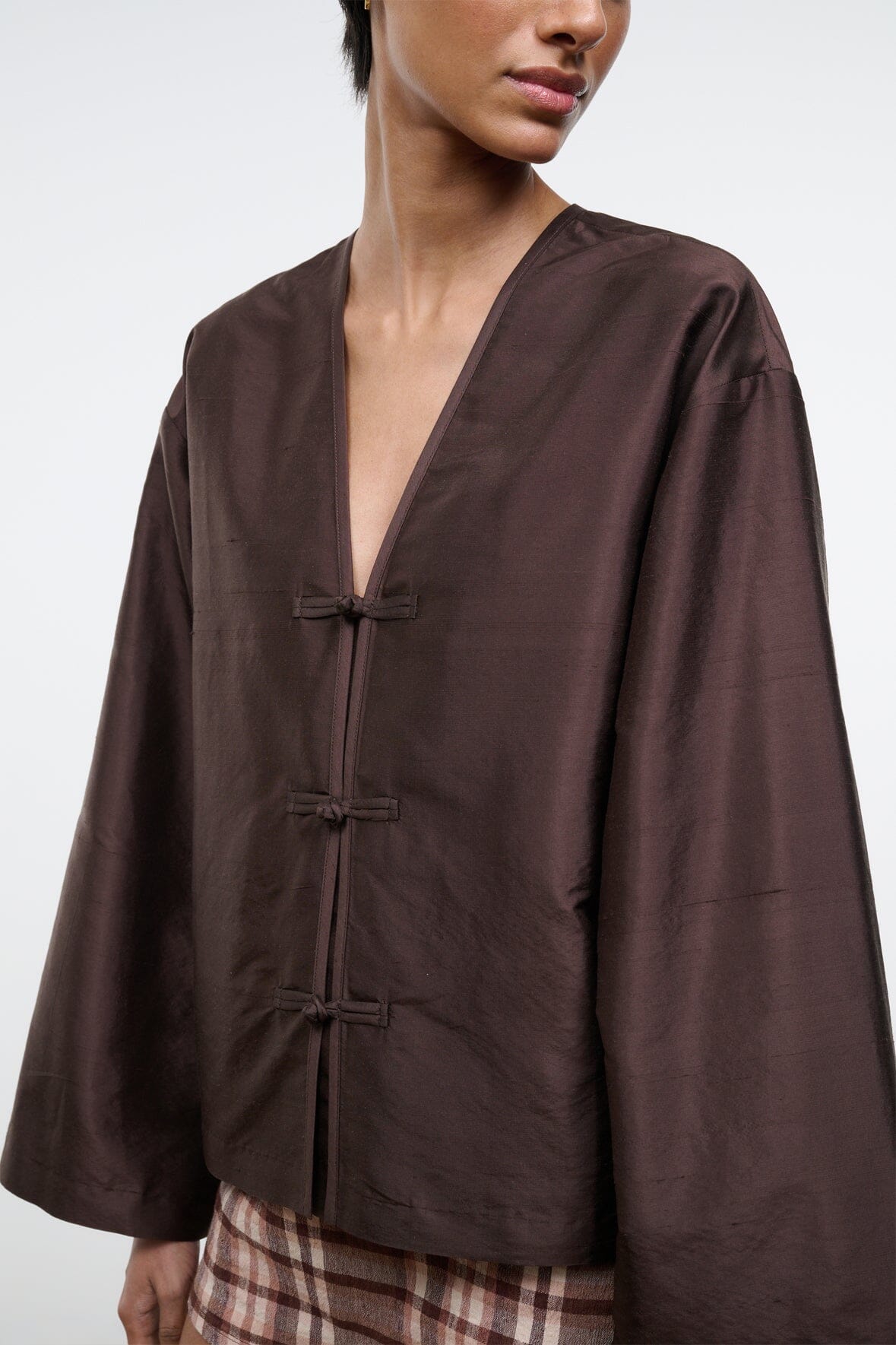 Vito Silk Top Earth | STAUD Latest