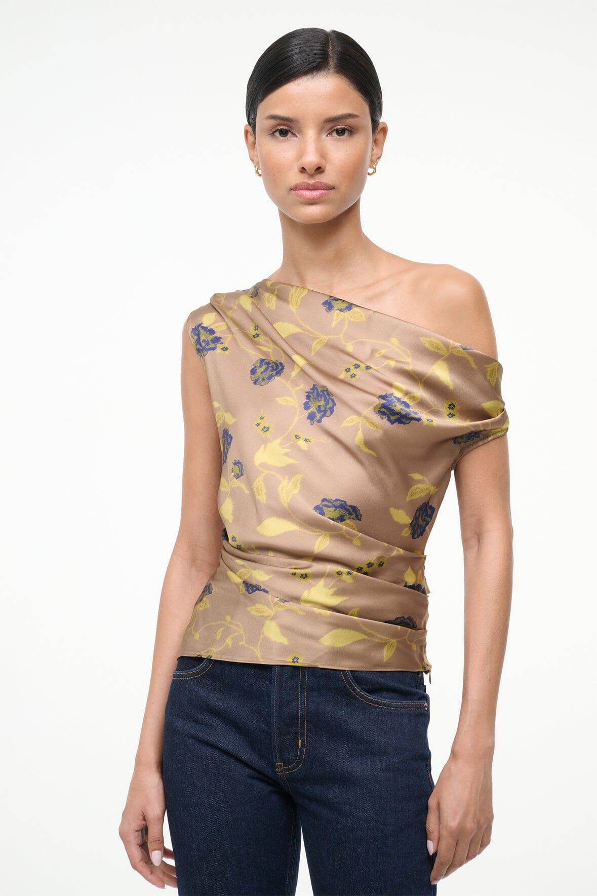 Phare Silk Top Vintage Floral | STAUD Trusted
