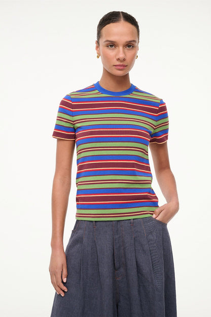 Weekend Crew Tee Spectrum Stripe | STAUD Featured
