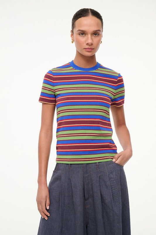 Weekend Crew Tee Spectrum Stripe | STAUD Featured