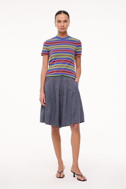 Weekend Crew Tee Spectrum Stripe | STAUD Featured