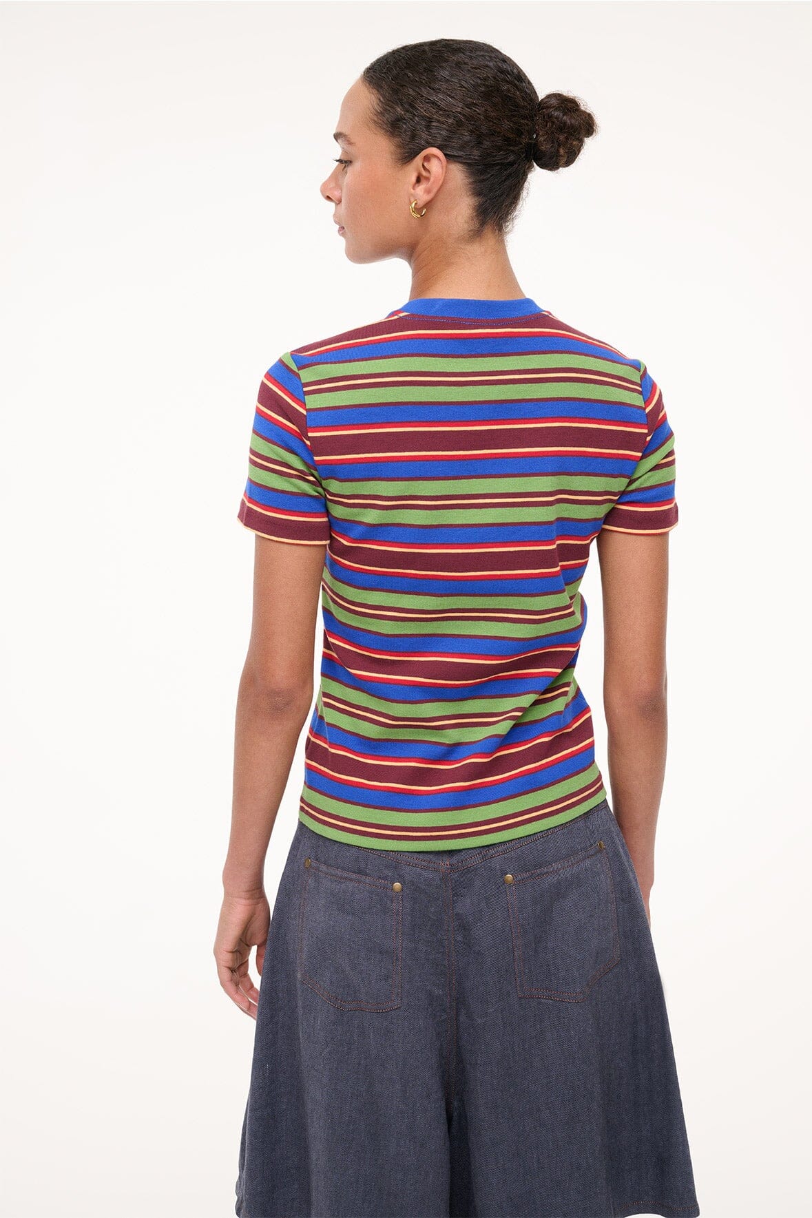Weekend Crew Tee Spectrum Stripe | STAUD Featured