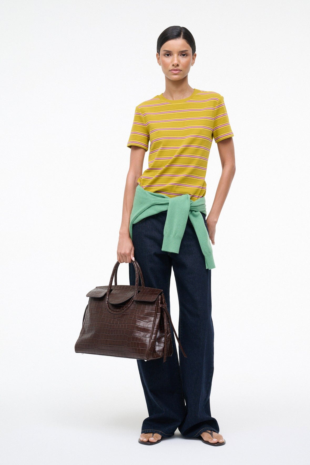 Weekend Crew Tee Spectrum Stripe | STAUD Top Pick