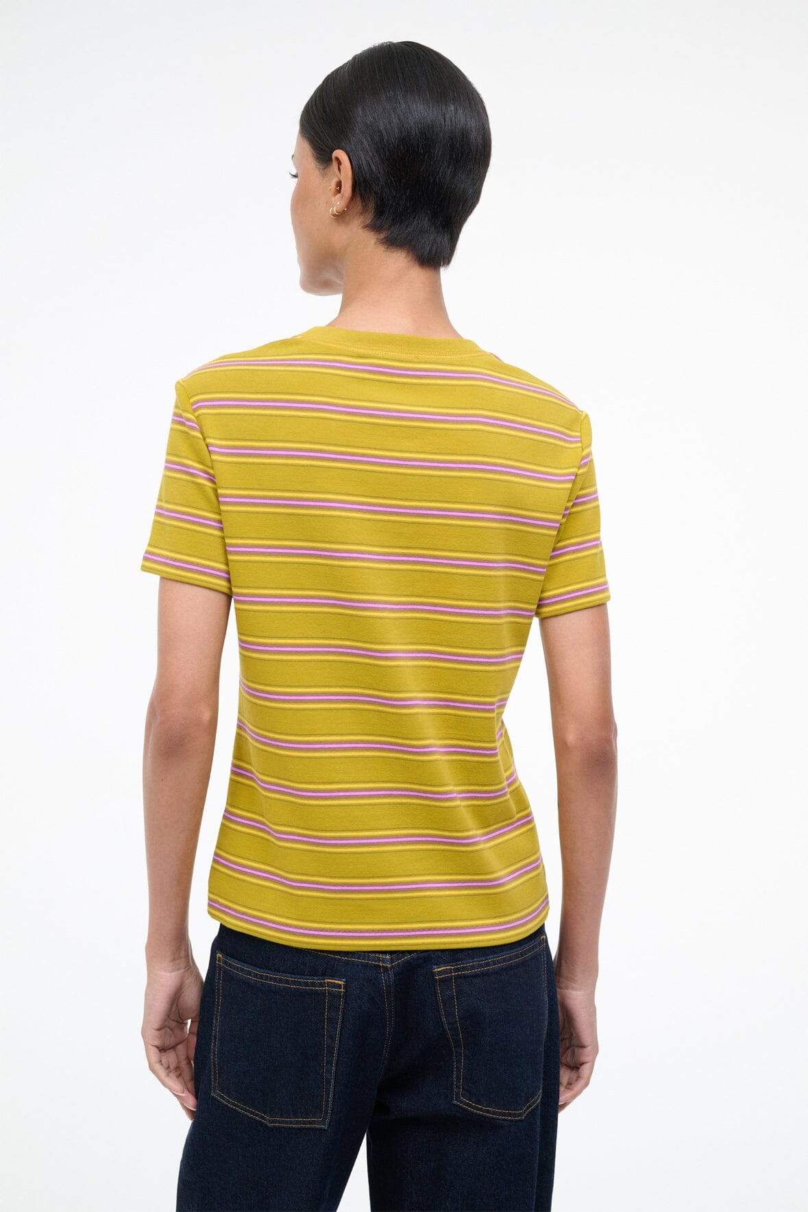 Weekend Crew Tee Spectrum Stripe | STAUD Top Pick