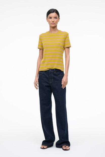 Weekend Crew Tee Spectrum Stripe | STAUD Top Pick