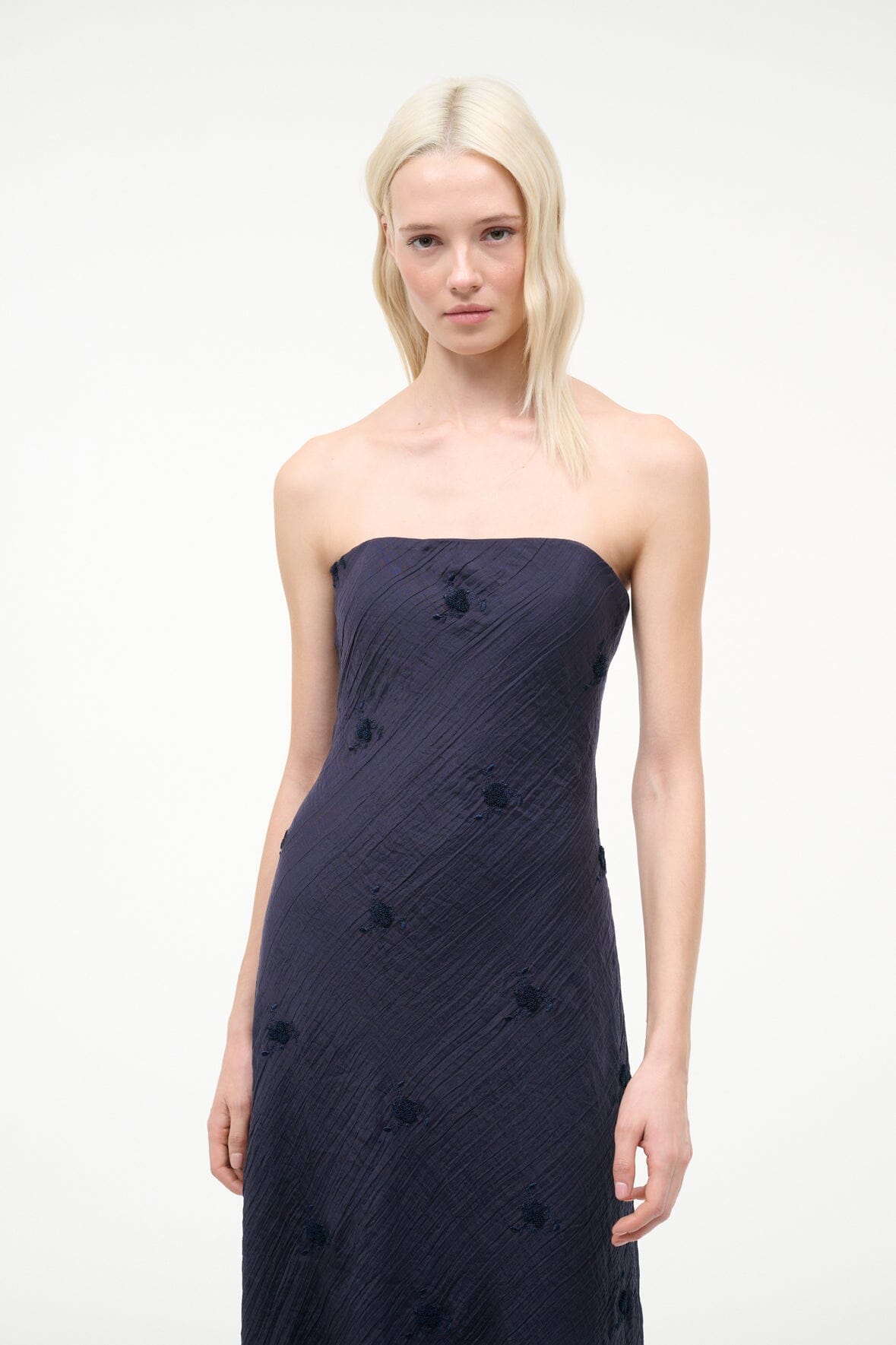 Cassie Dress Navy | STAUD Best Price