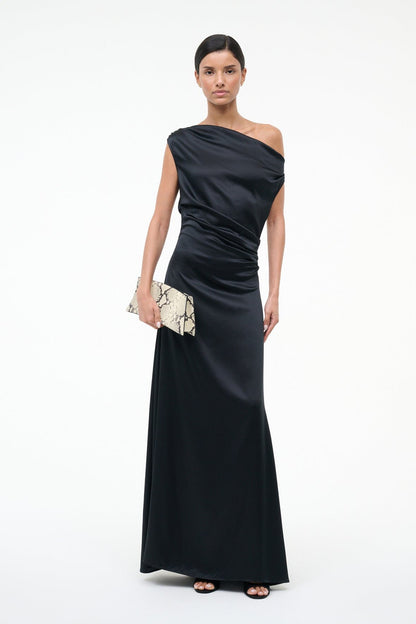 Maxi Phare Silk Dress Black | STAUD Sale