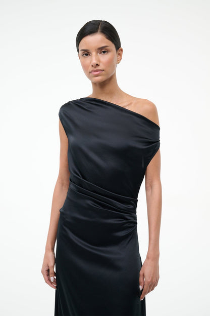 Maxi Phare Silk Dress Black | STAUD Sale