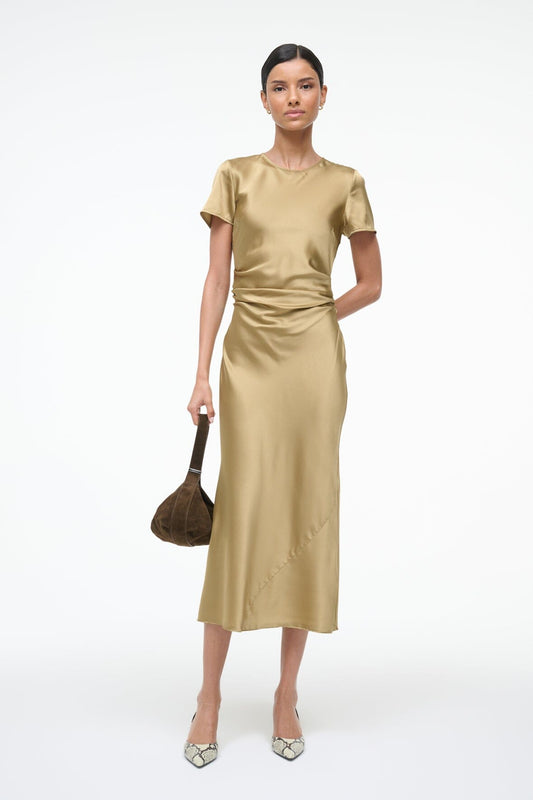 Marcel Silk Dress Antique | STAUD Quality