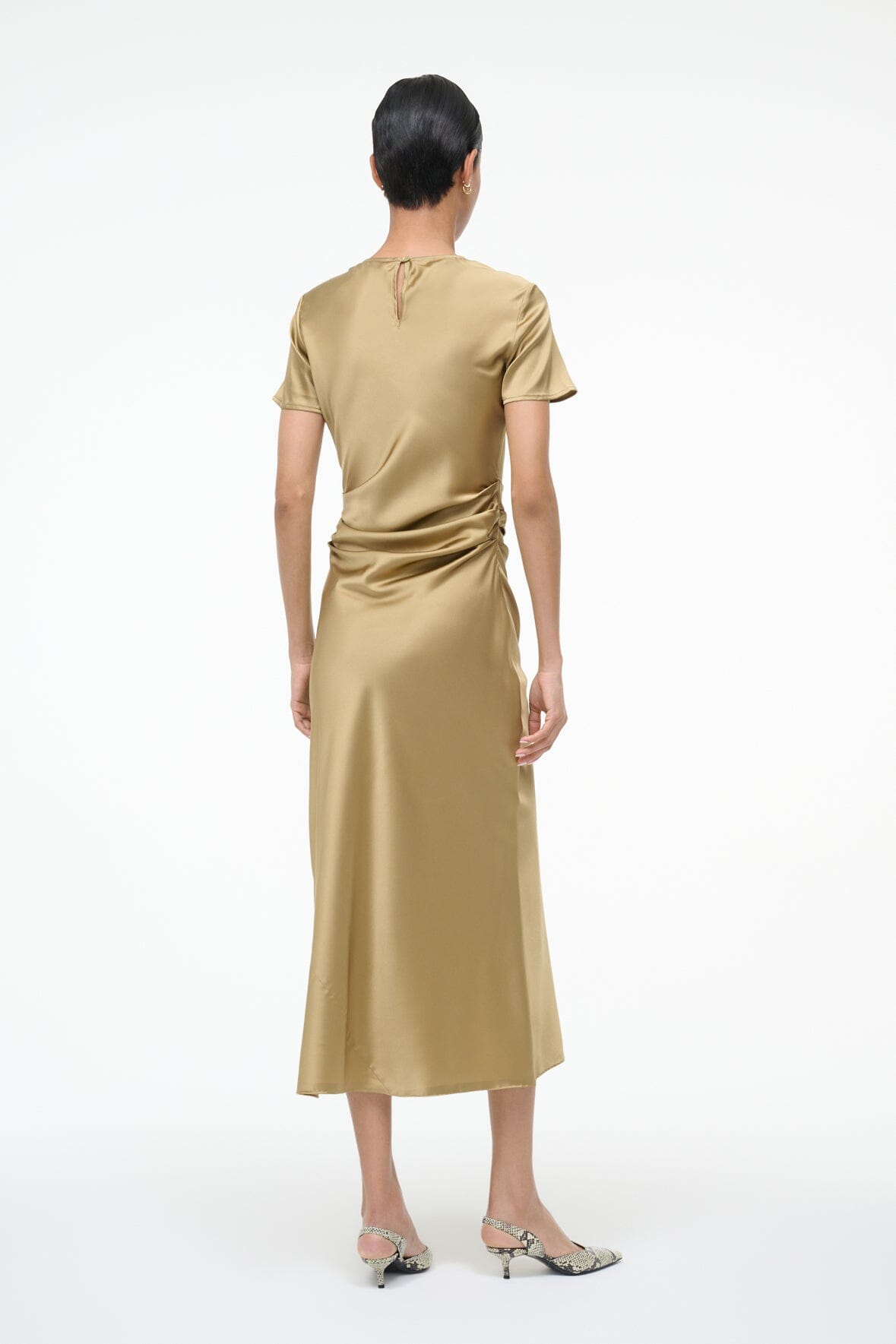 Marcel Silk Dress Antique | STAUD Quality